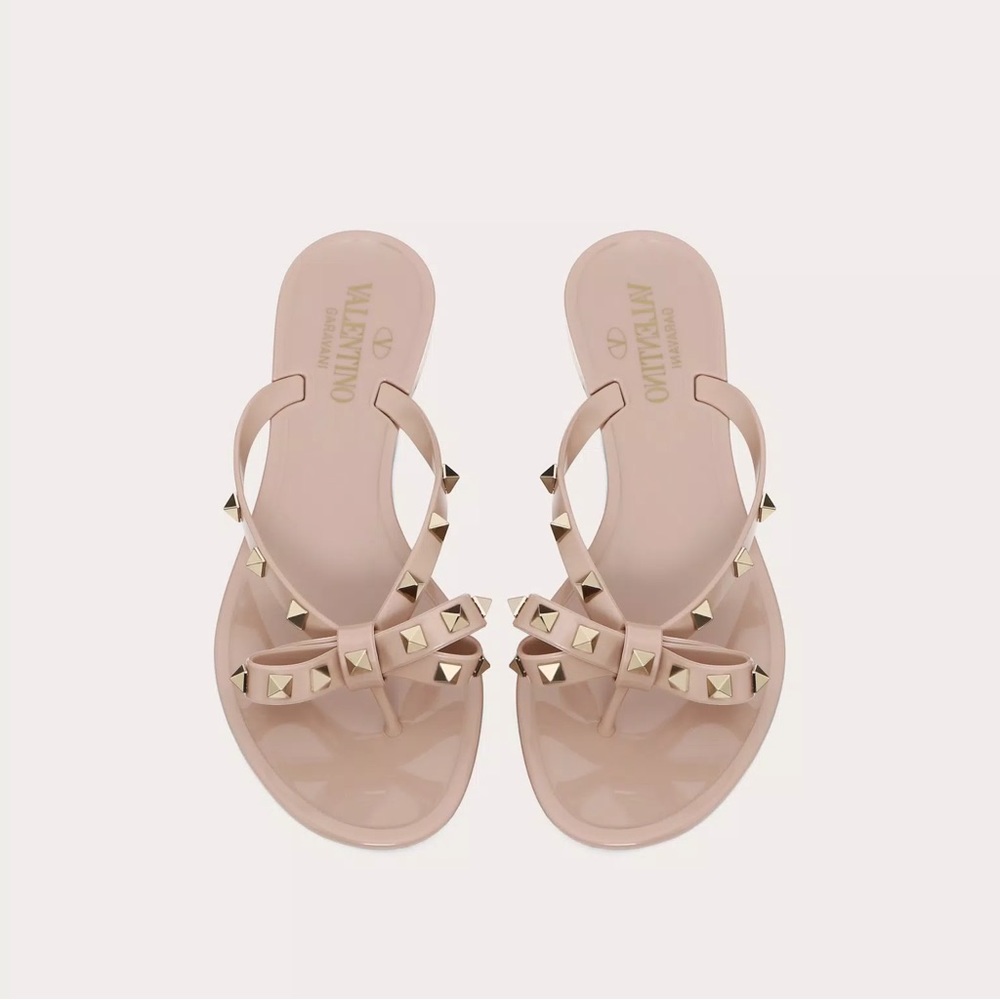 Authentic Valentino Rubber Rockstud Sandals